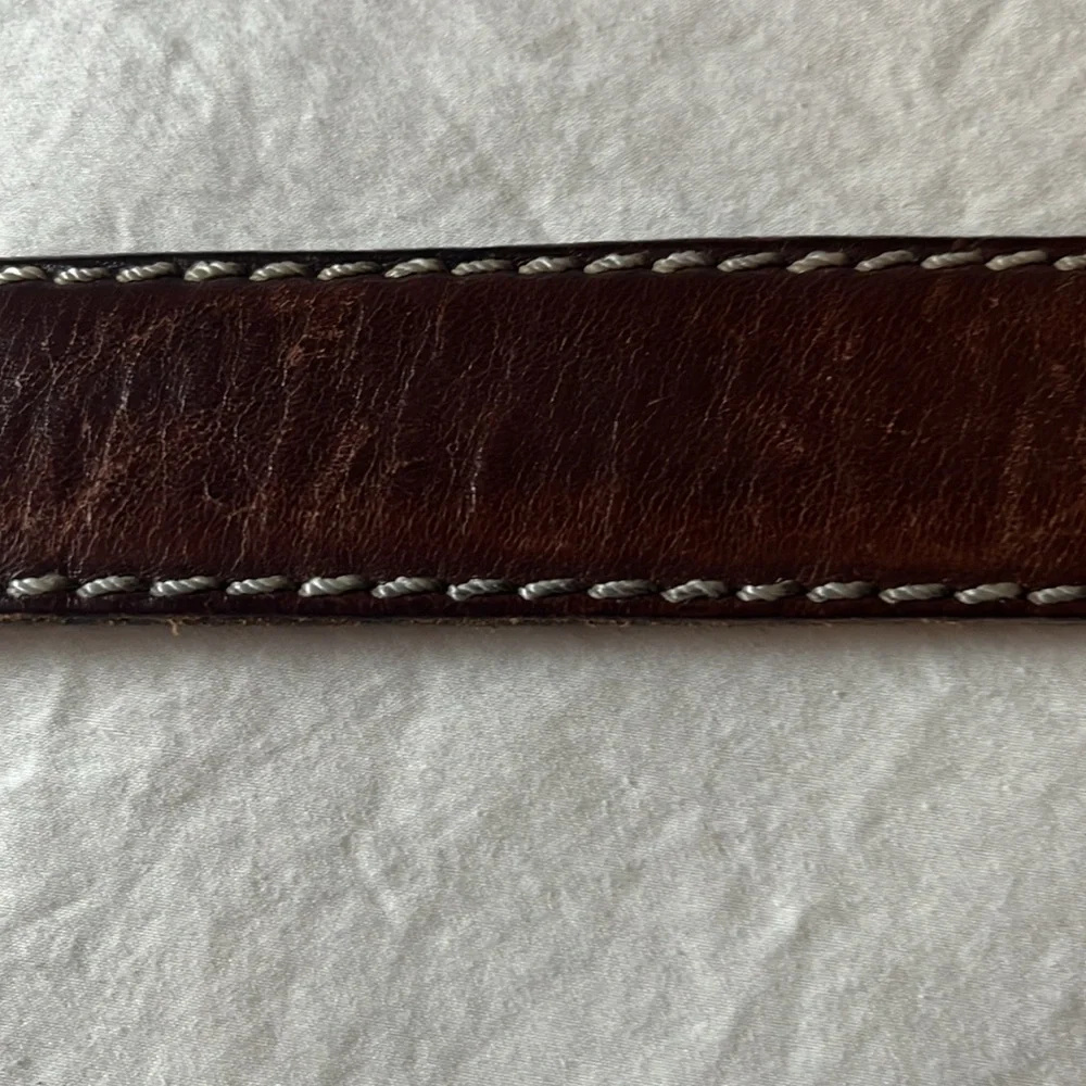 Vintage Ralph Lauren Leather Belt Men's Brown Gold tone Buckle Length: 49